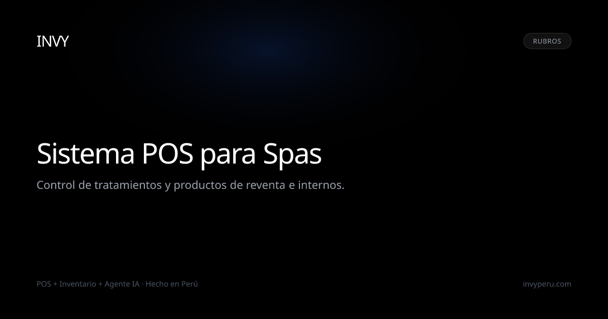 Punto de venta e inventario para spas | Invy Perú